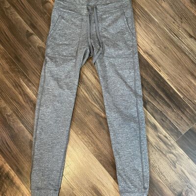 Aerie Chill Play Move Marled Gray Mid Rise Drawcord Jogger Leggings Size XS